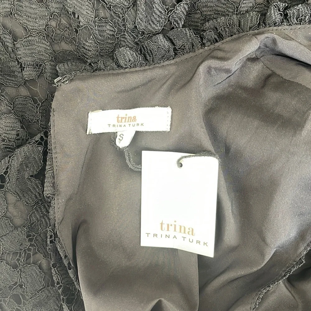 Trina TRINA TURK BLACK LACE SLEEVELESS DRESS SIZE SMALL - Picture 6 of 11